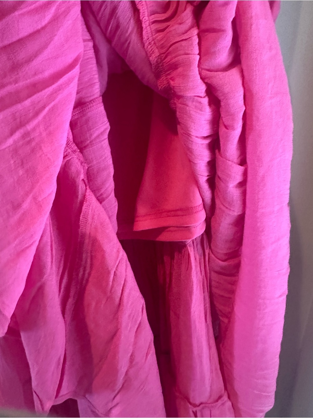 HYFVE Hot Pink Tiered Maxi Skirt | Smocked Waist | Sizes M & L - Picture 3 of 4